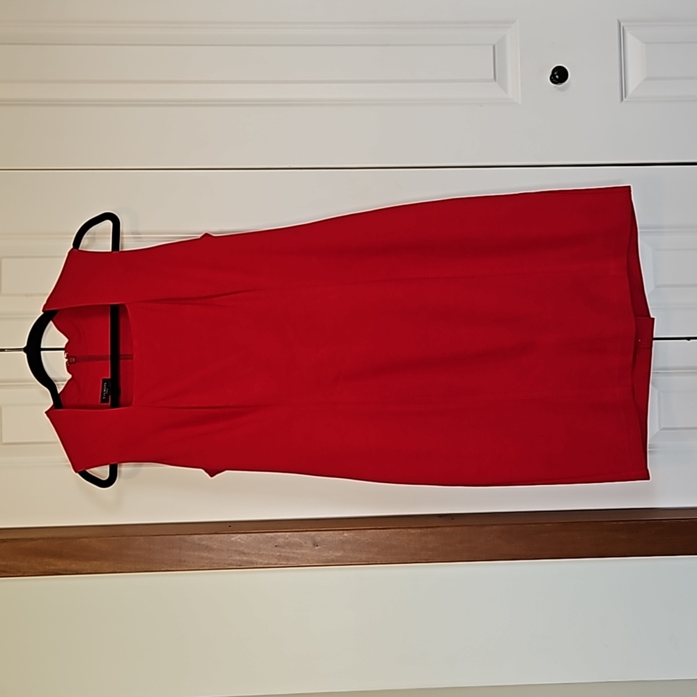 Talbots 12P red ponte sheath dress.